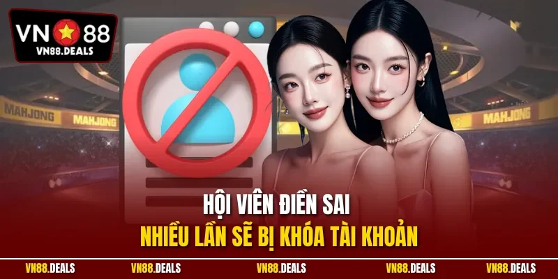 Hội viên điền sai nhiều lần sẽ bị khóa tài khoản